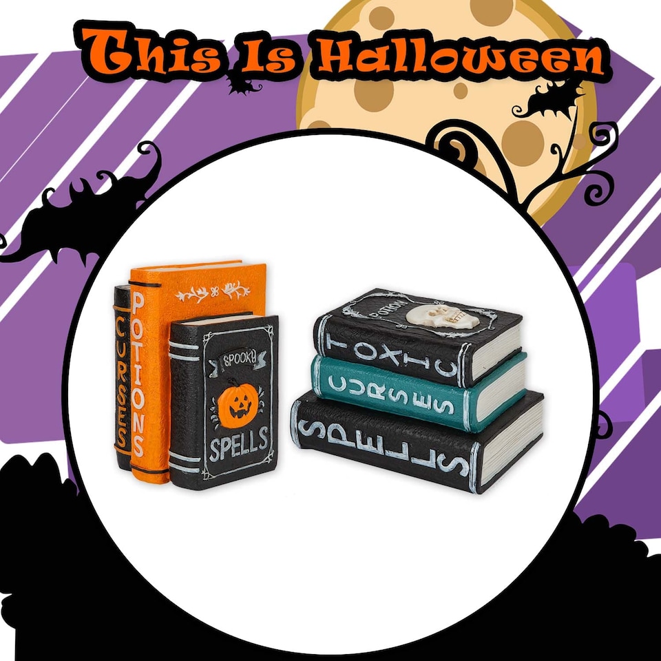 image 1 of PMS Halloween Book Stack 2-Pack - Multicoloured Pumpkin & Skull