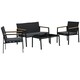 image 1 of Outsunny 4-Piece Cushioned Outdoor Rattan Wicker Chair and Loveseat Furniture