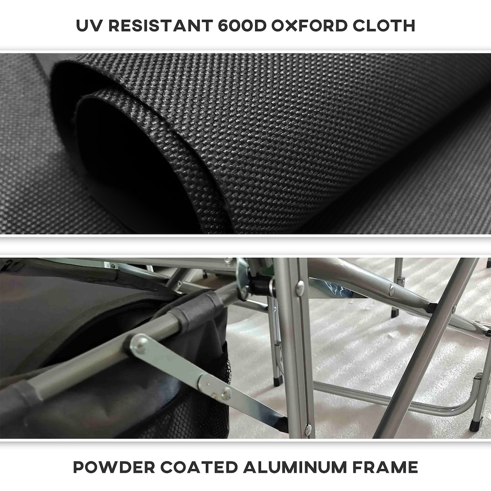 image 1 of Outsunny Aluminium Directors Chair, Folding Camping Chair for Adults with Side Table, Cup Holder, Cooler Bag and Pocket, Up to 120 kg, Green