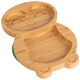 image 1 of Tiny Dining Penguin Bamboo Suction Plate - Olive Green Green