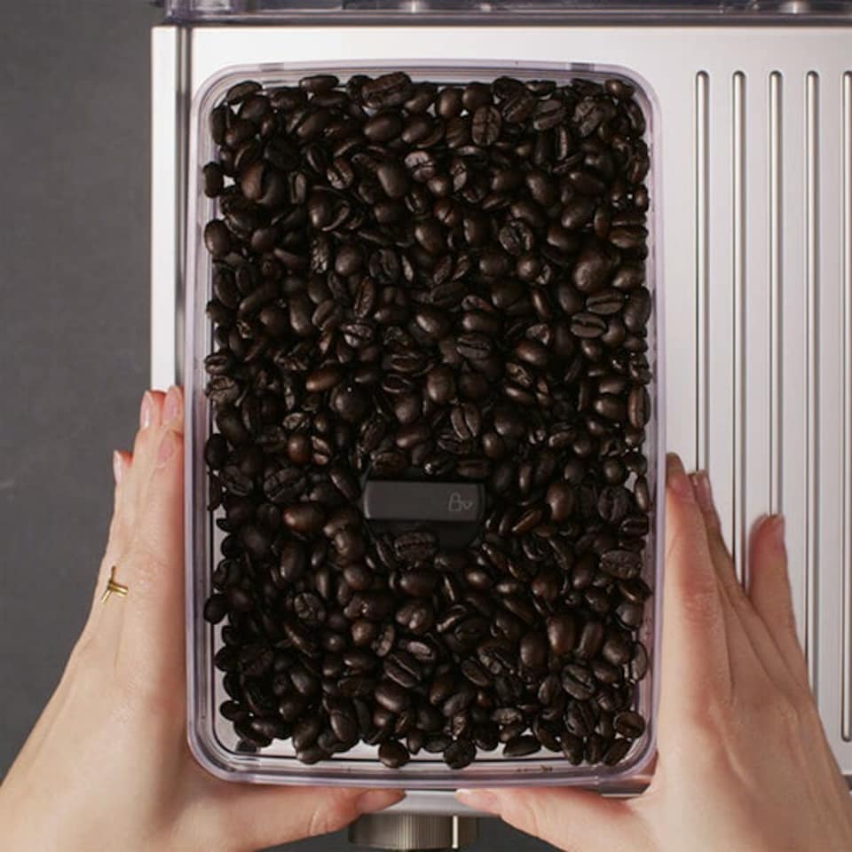 image 1 of KitchenAid Semi-Automatic Espresso Machine Removable Bean Hopper with Lid