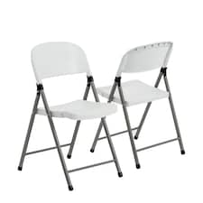 Harbour Housewares Folding Trestle Chairs - White - Pack of 6 | White | White