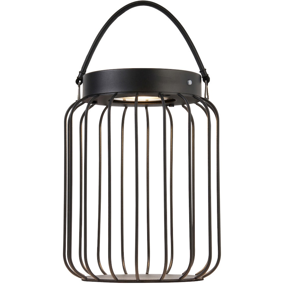 image 1 of Metal Caged Solar Powered Table Lamp - Dusk Dawn Sensor - IP44 Outdoor Hanging Table Light
