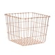 image 1 of Interiors By Premier Stylish Sturdy Square Basket, Functional Wireframe Basket For Kitchen, High Quality Contemporary Basket | Gold
