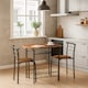 image 2 of 3 Pcs Dining Table 2 Chairs Set Kitchen Breakfast Furniture Compact Space Saving | Multi | Rustic Brown