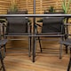 image 6 of Samuel Alexander Outdoor 6 Seater Glass Top Table and Chairs Patio Set with Parasol in Black