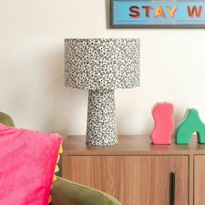 ValueLights Bertie Leopard Print Full Fabric Table Lamp Brown