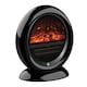 image 1 of HOMCOM Freestanding Electric Fireplace Indoor Space Table Top Heater with Realistic Flame Effect, Rotatable Head, Overheating Protection, 1500W, Black
