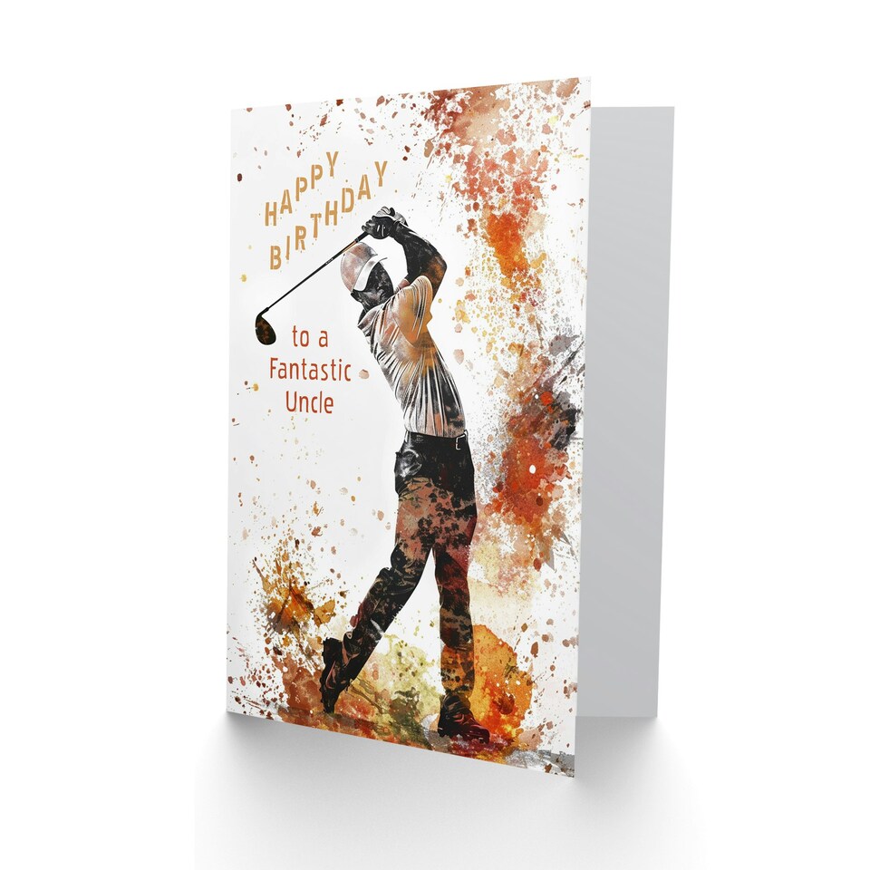 image 1 of Fantastic Golf Lover Tee Shot Driver Swing Uncle Birthday Card