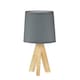 image 2 of Hubert - Natural Wooden Tripod Lamp | Brown | Grey | Medium | 1