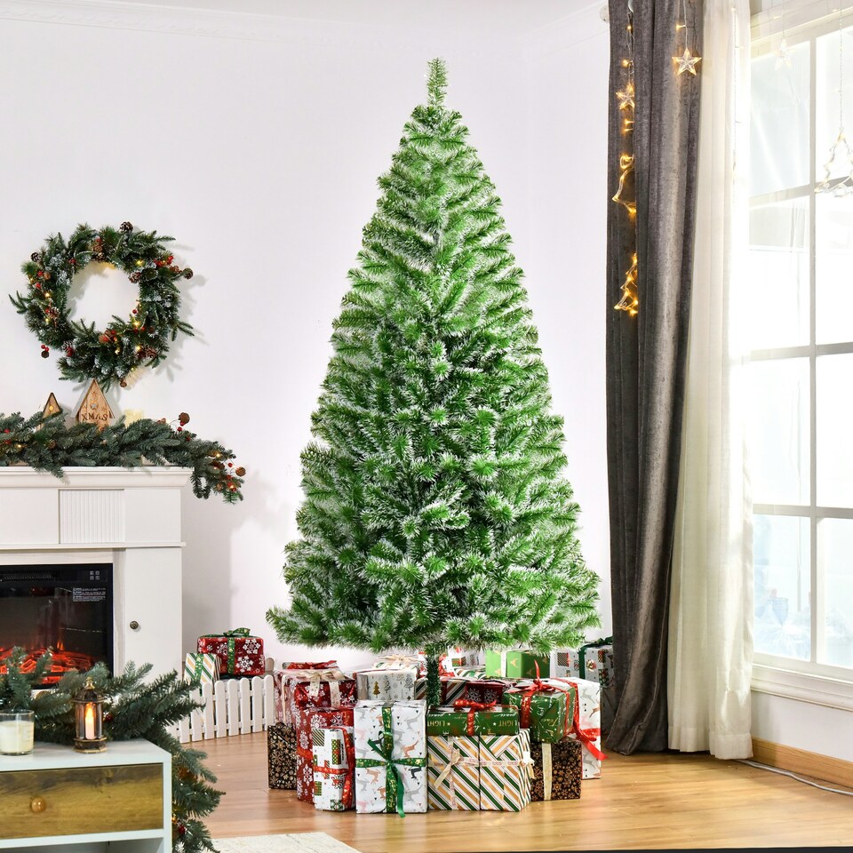 image 1 of HOMCOM 7FT Home Decoration Artificial Christmas Tree Xmas Gift Metal Stand