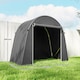 image 3 of Outsunny 8 x 4 ft Garden Storage Shed Tent, Waterproof Bike Tent with Roll-up Zipper Door and Galvanised Metal Frame, Outdoor Portable Shed Storage Shelter for Bike, Garden Tools | Grey