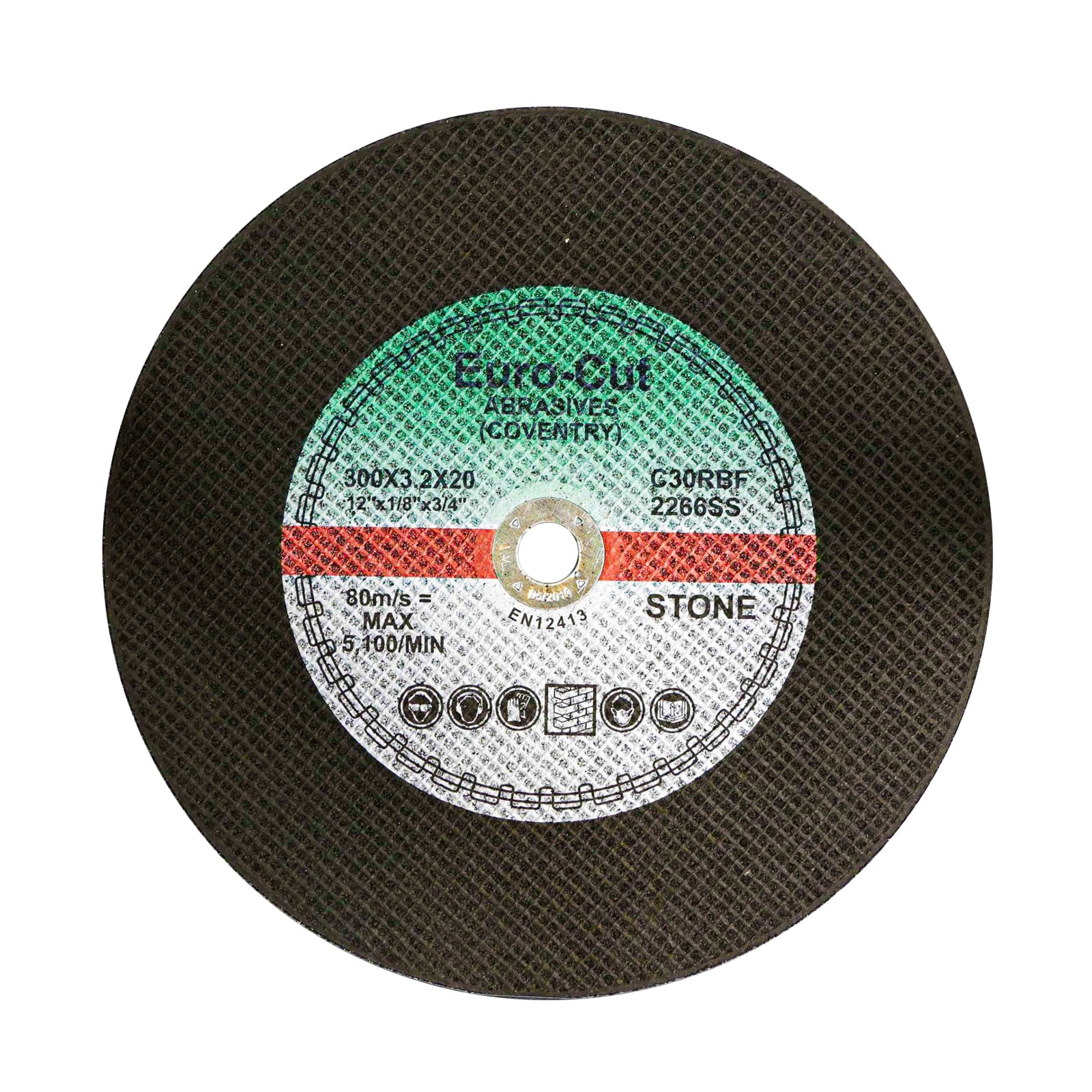 Pegdev 300mm 12 Inch Professional Stone Cutting Disc for Stihl Saws Pack of 10 in Black