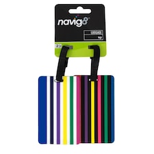 Navig8 Travel Luggage Tags Colour Stripe 2pk - One Colour - One Size