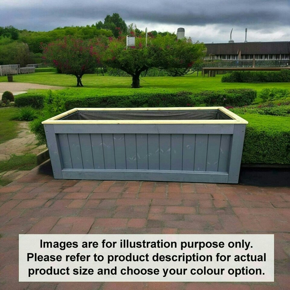 image 1 of Kent Garden Planter (Painted Planter - Choice of Colours Available) - Pressure Treated Wood - L210 x W40 x H40 cm | Multi
