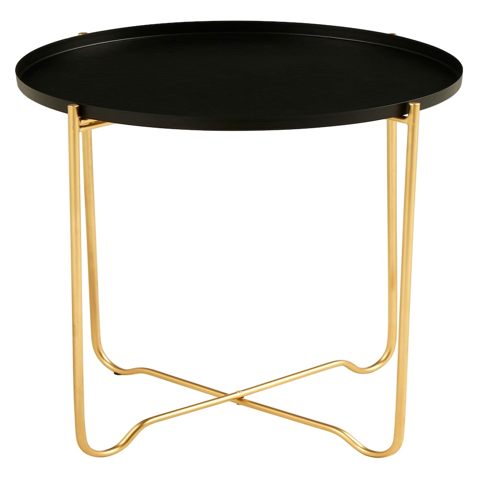image 1 of Interiors by Premier Black Finish Round Top Side Table Black