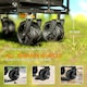 image 6 of Outsunny Outdoor Push Pull Wagon Stroller Cart w/ Canopy Top Black