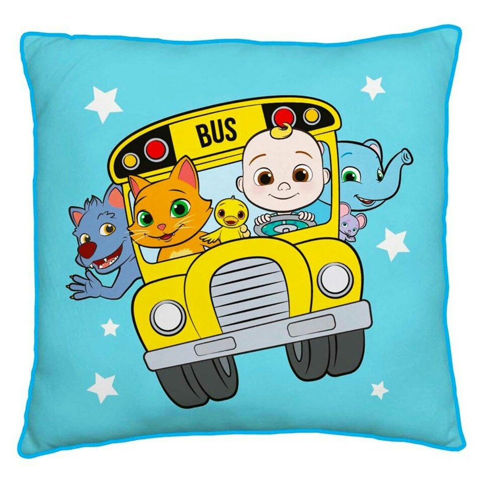 Cocomelon Friends Square Filled Cushion - Blue/Yellow/White - 40cm x 40cm