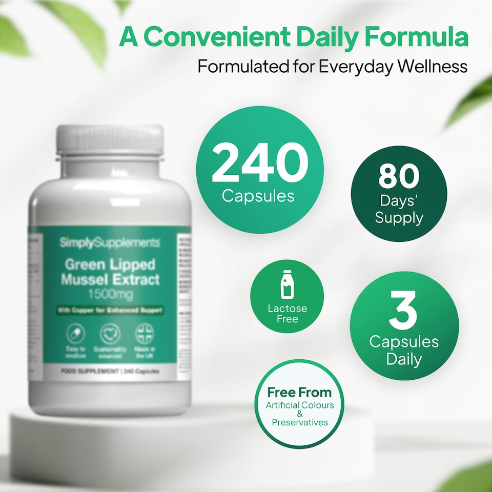 image 1 of Green Lipped Mussel Extract 1500mg - 240 Capsules