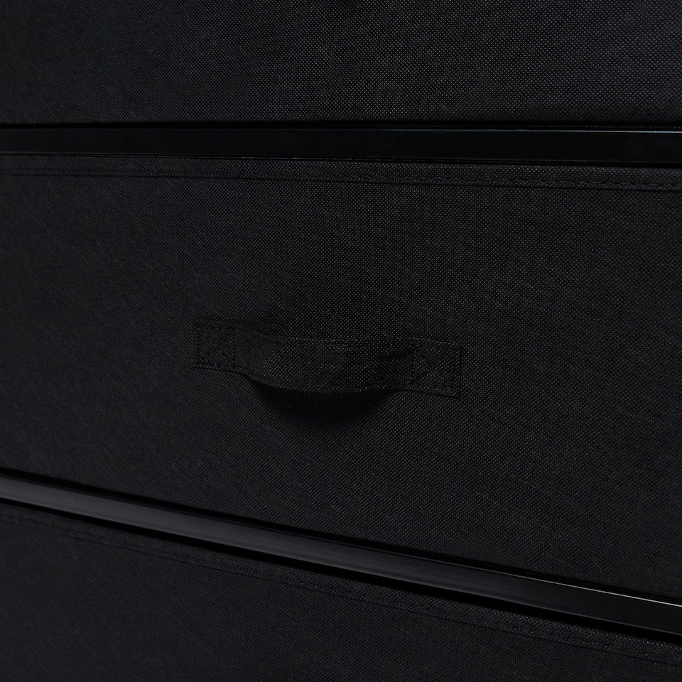image 1 of OHS Brooklyn 6 Drawer Home Storage Fabric Display Cabinet With Hanging Rail Black