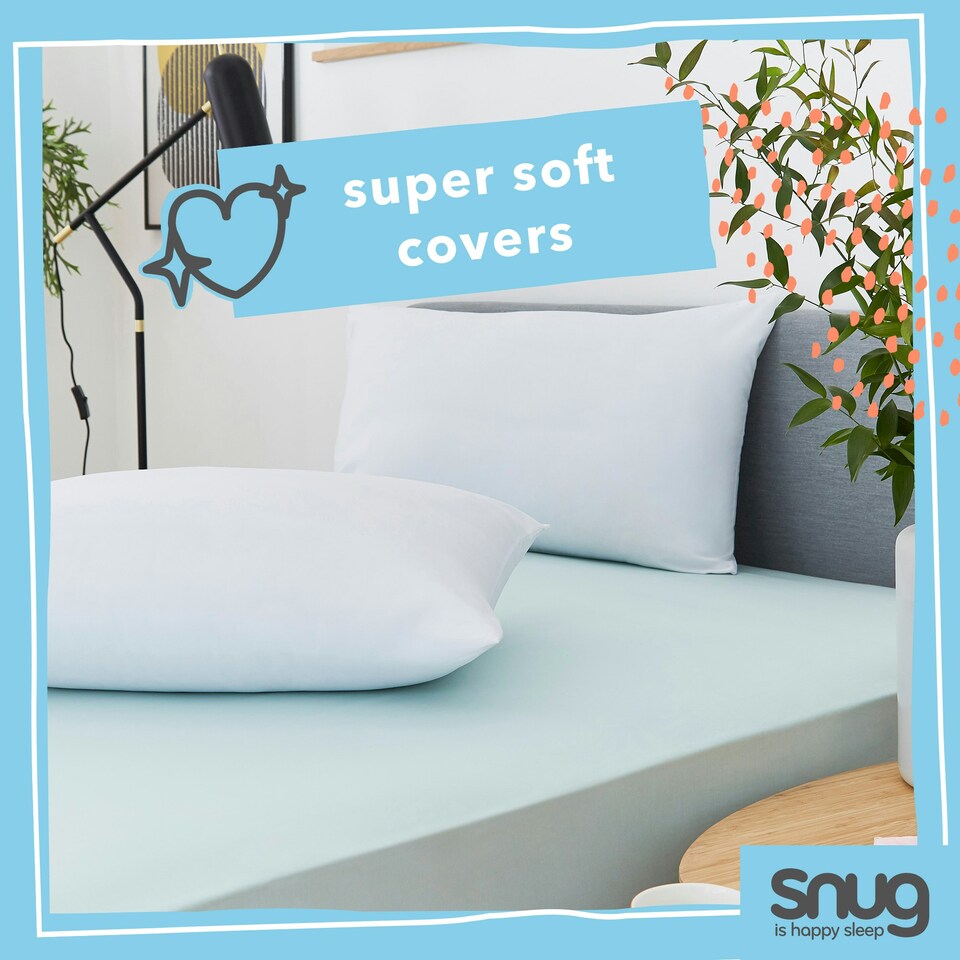 image 1 of Snug Chill Out 4.5 Tog Duvet and Pillow Pair Bundle Set White | Double with Pillow Pair