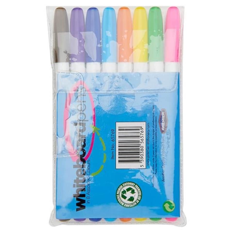 image 1 of Pack of 8 Assorted Dry Wipe White Board Markers by Pro:scribe