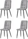 image 5 of MCC Direct Henri Faux Suede Leather Dining Chairs Set of 4 Light Grey