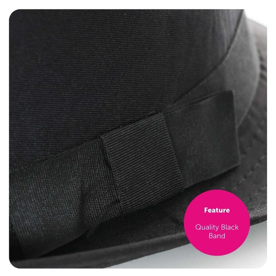 image 1 of Pack of 2 Black Trilby Hat 58cm Black | One Size
