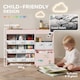 image 7 of AIYAPLAY Kids Toy Storage Unit, Children Toy Box Organiser with 11 Fabric Bins, Cabinet, Top Shelves, 3 Stickers, Kids Storage Unit Bookshelf for Nursery, Playroom, Kindergarten | Pink