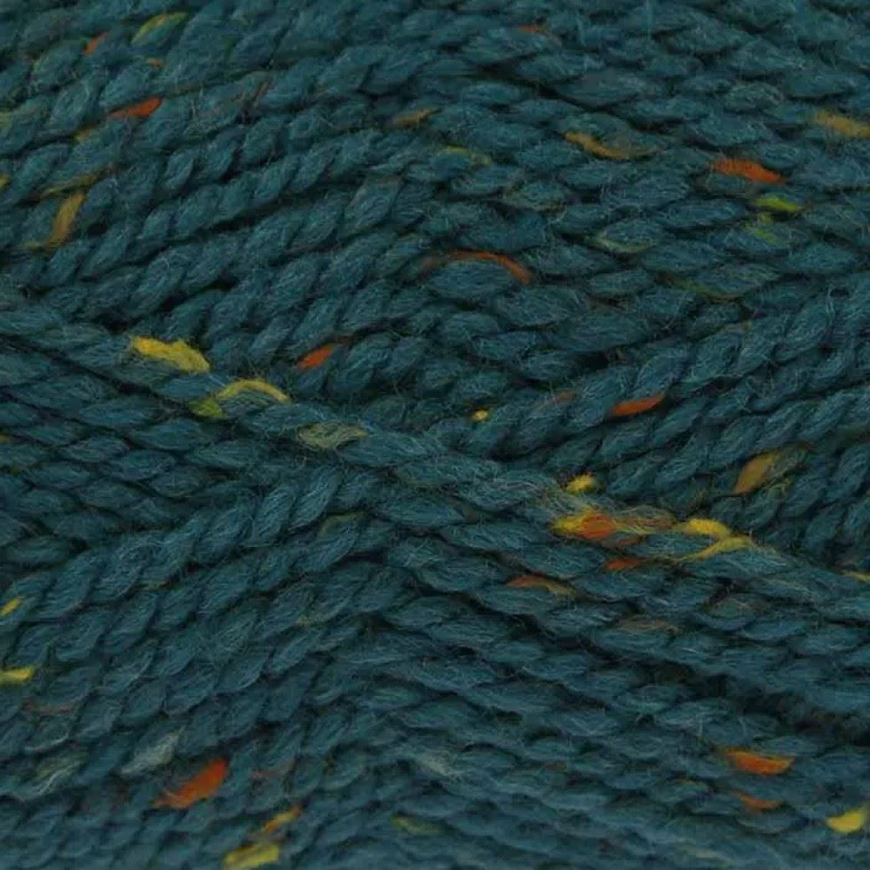 King Cole Turquoise Tweed Chunky Yarn (Value Pack 12 x 100g Balls) For Crochet, Knitting - 138m per ball