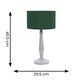 image 2 of ValueLights Victoria Grey Wood Traditional Stem Table Lamp with Green Fabric Drum Shade and LED Bulb