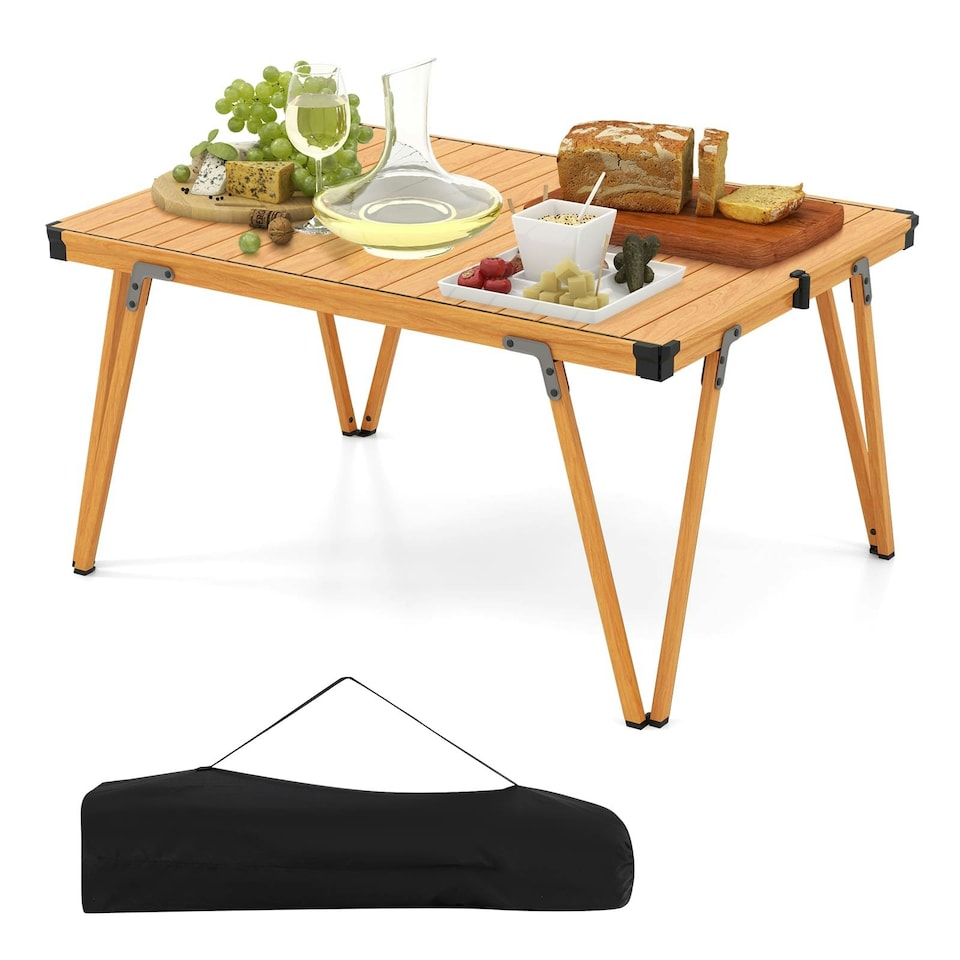 image 1 of COSTWAY Folding Camping Table Picnic Table w/ Storage Bag N/A
