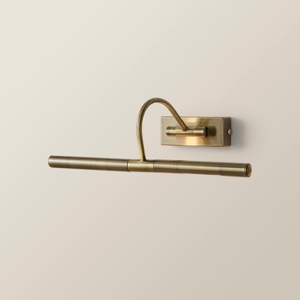 image 1 of ValueLights Modern Adjustable Antique Brass Picture Wall Light | Gold