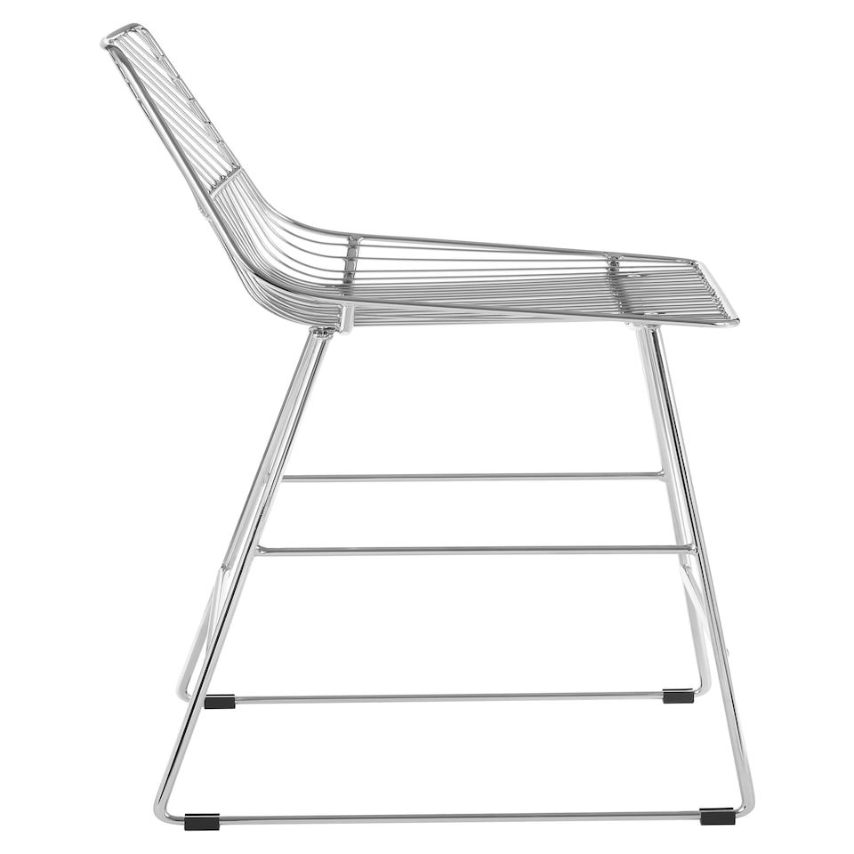 image 1 of Interioirs by Premier Chrome Metal Wire Bar Chair, Sturdy Metal Chair for Bar, Breakfast Wire Chair for Home