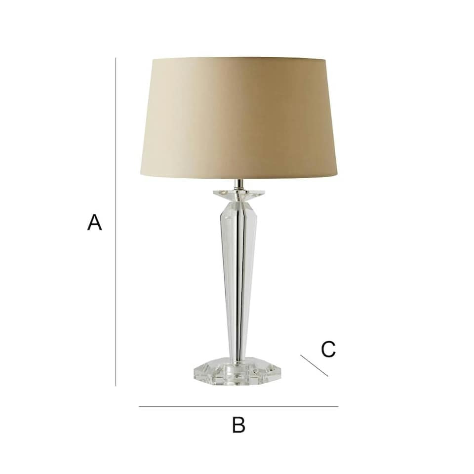 image 1 of ValueLights Modern Clear Genuine K9 Crystal Base Table Lamp With Beige Shade