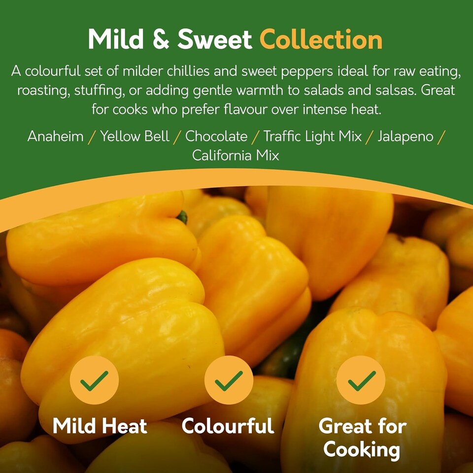 image 1 of Pronto Seed Chilli & Sweet Pepper Seeds Variety Pack – 12 Types, 110 Seeds for Home Growing