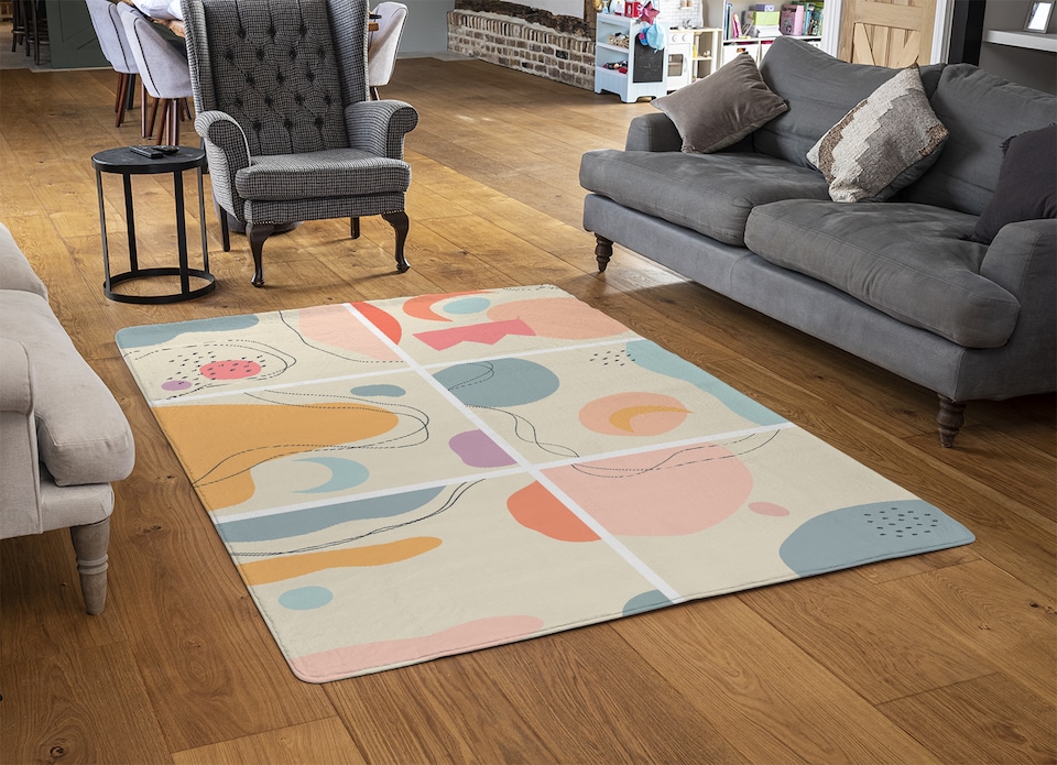 image 1 of Various Shapes And Doodle Objects Designer Rug | Multi