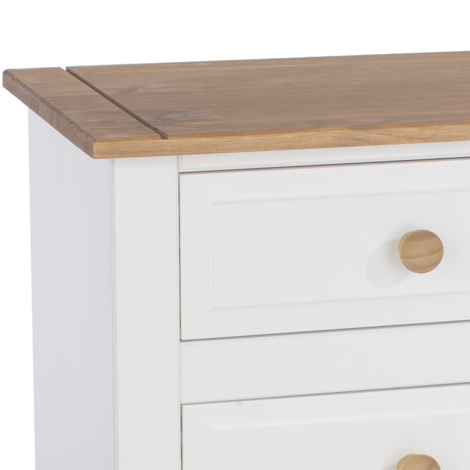 image 1 of Capri White 3 Drawer Pine Nightstand - Country House Style Bedside Cabinet | White | White | One Size | 1