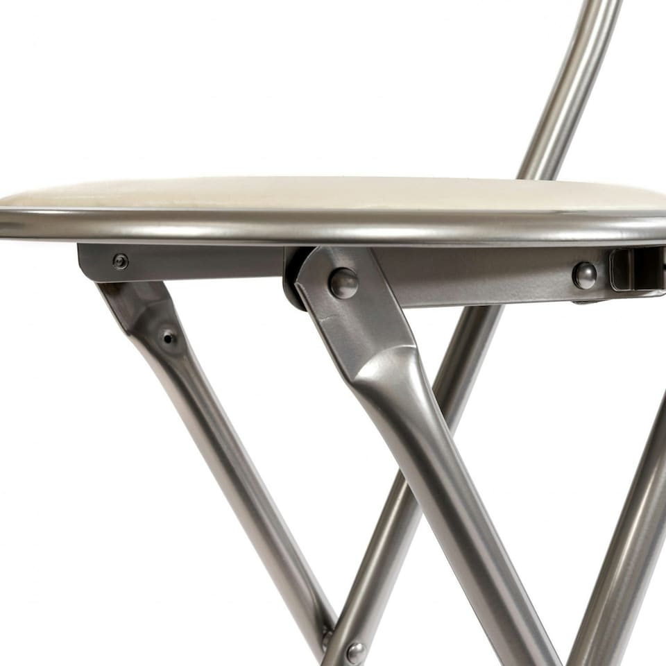 image 1 of Oypla White Padded Folding High Chair Breakfast Kitchen Bar Stool Seat White