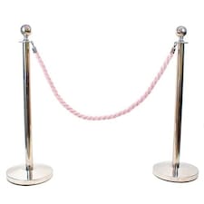 2 Prestige Chrome Poles With 1 Pink Braided Rope