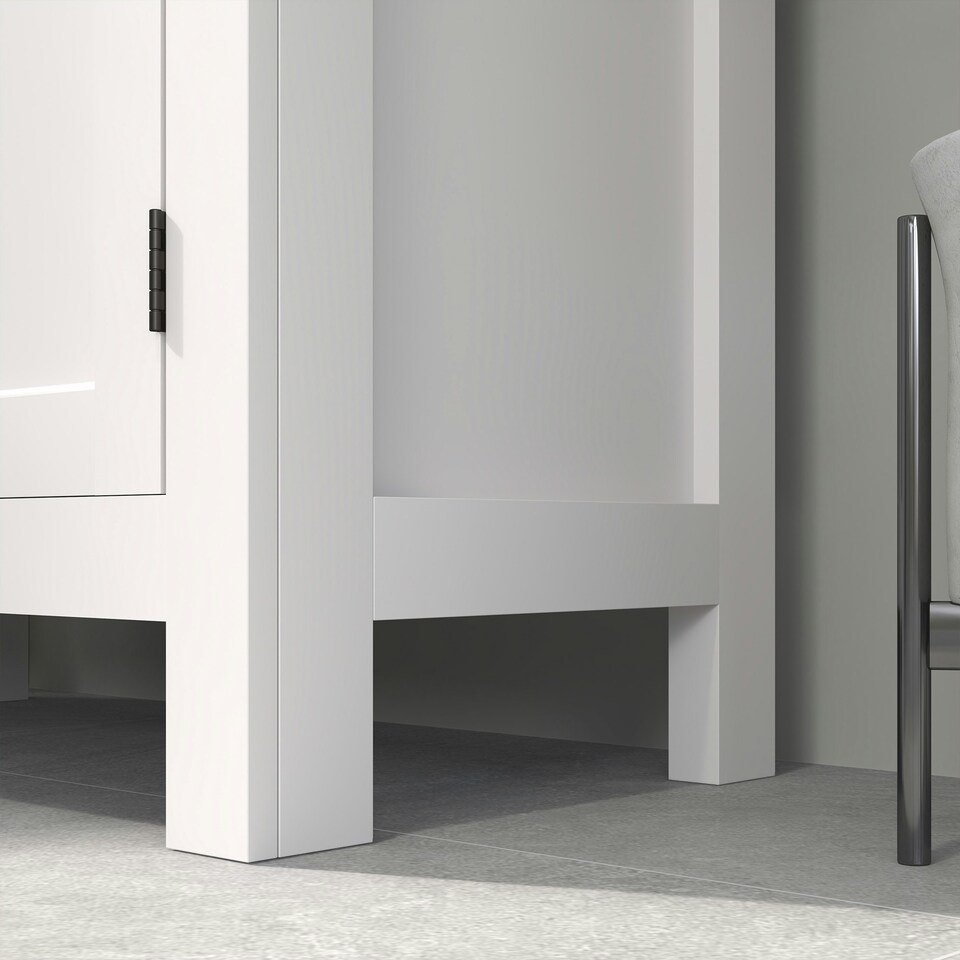 image 1 of HOMCOM Modern Bathroom Storage Cabinet with Open Shelves, White