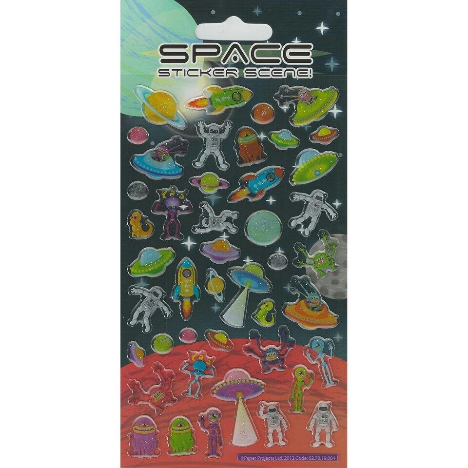 Paper Projects Space Sticker Sheet - Multicoloured - One Size