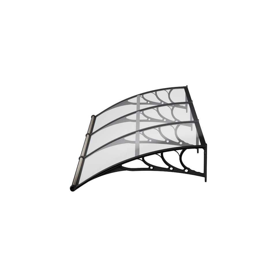 image 1 of Living and Home Awning Canopy for Window and Door with Drainage - 300cm W x 100cm D Clear