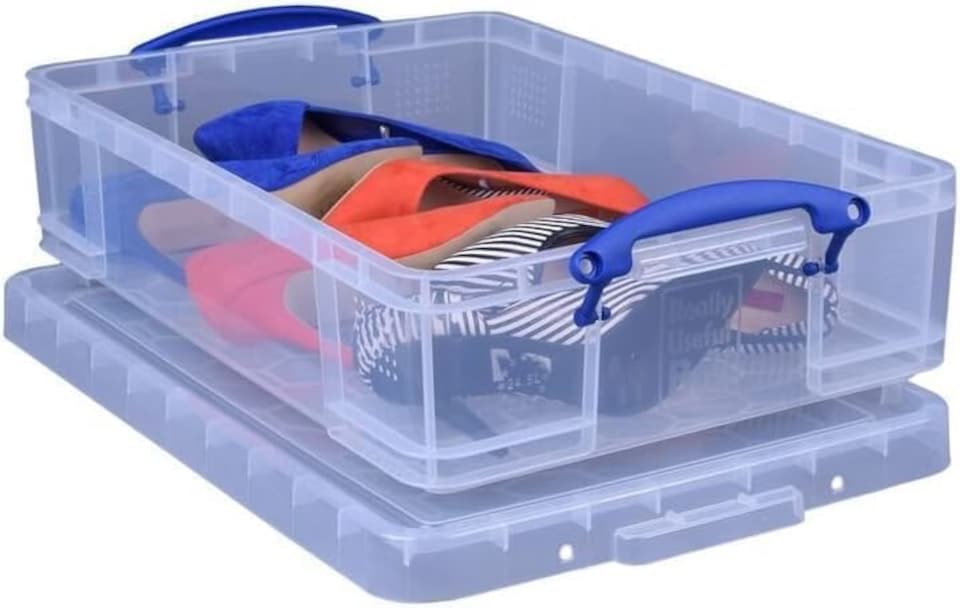 image 1 of Really Useful Plastic Storage Box 24.5 Litre CLEAR Pack of 2