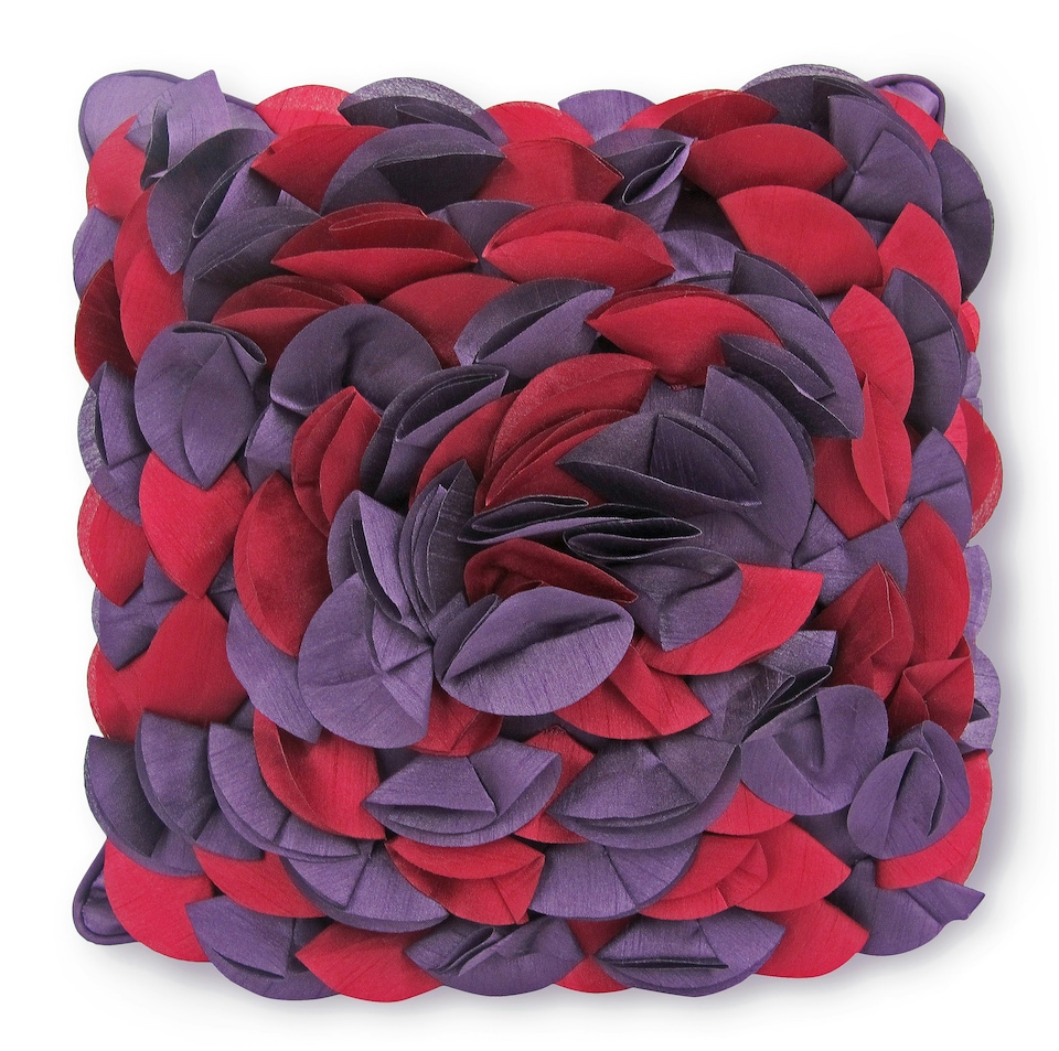 3D Petal 2 Tone Cushion Cushion - 43cm x 43cm | Multi | Aubergine