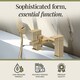 image 3 of Balterley Square Bath Shower Mixer Tap with Shower Kit, Dual Levers | Copper | Brushed Brass | 1
