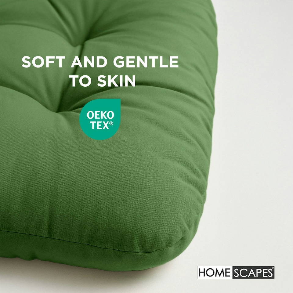 image 1 of Homescapes Olive Green Round Egg Chair Swing Cushion | Green