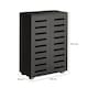 image 10 of Oslo 2 Door Wooden Shoe Storage Cabinet Rack Stand Cupboard Slatted Doors | Black