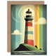 image 1 of Modern Lighthouse Seascape Seaside Him Her Birthday Card