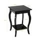 image 2 of COSTWAY Set of 2 End Table Living Room Sofa Side Table Black Black